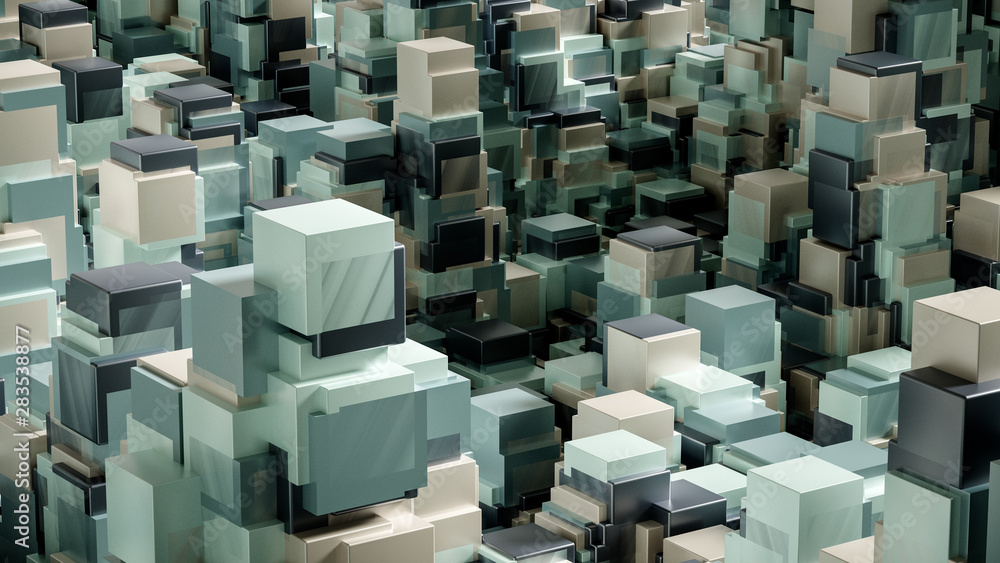 Techno high-tech background, geometry, cube, abstraction. 3d illustration, 3d rendering. Techno high-tech background, geometry, cube, abstraction. 3d illustration, 3d rendering.