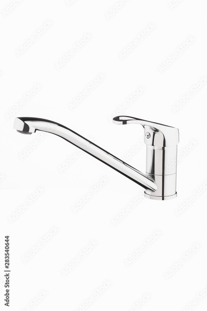 Fototapeta premium The mixer for kitchen with a long izliv and one handle