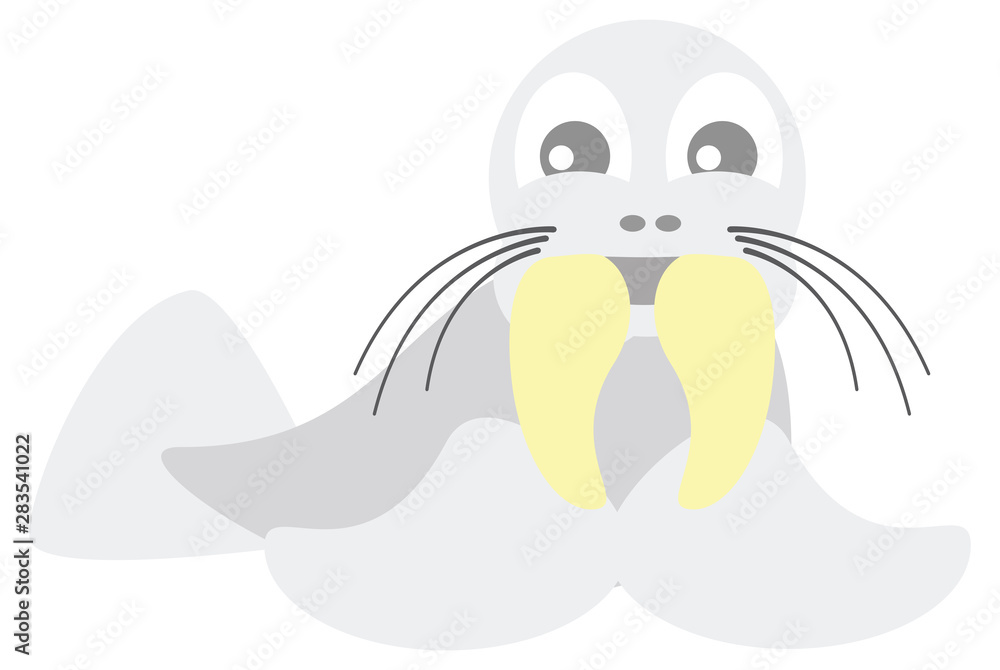Cute Fun Walrus Cartoon Character Vector Cute Fun Walrus Cartoon Character Vector