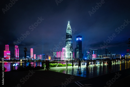 Shenzhen city skyline night scenery  China