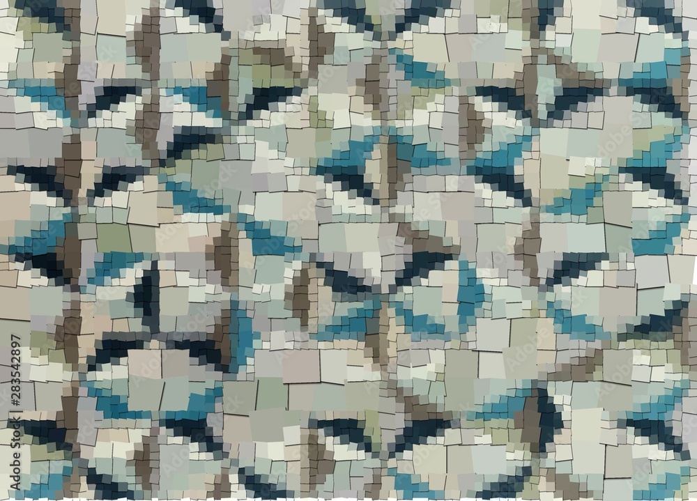 Fototapeta premium Abstract colorful canvas square geometric seamless pattern background