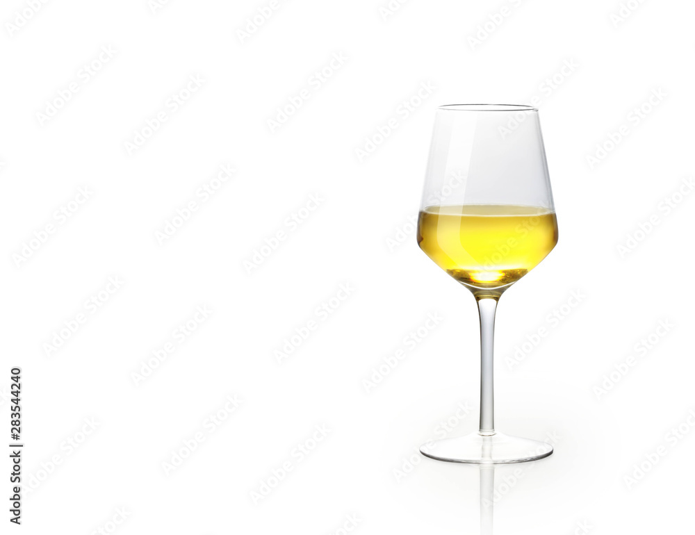 Glass of white wine on a white background Glass of white wine on a white background