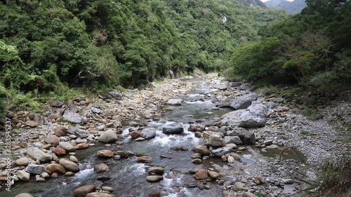 Taroko National Park in Taiwan. Shakadang trail canyon view. photo