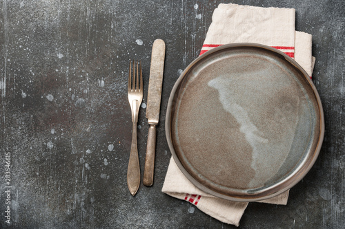 Valokuva Rustic table place setting