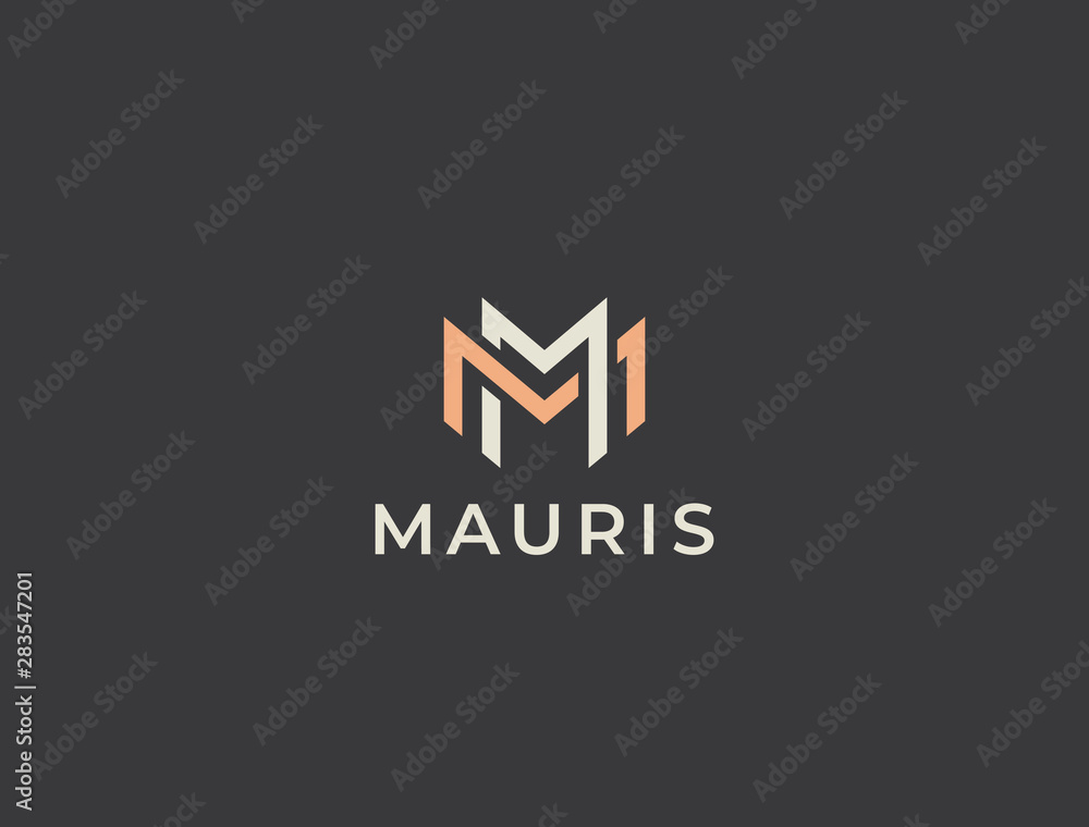 MM. Double M logo. Unique modern creative elegant letter M logo template.  Vector icon. Stock Vector