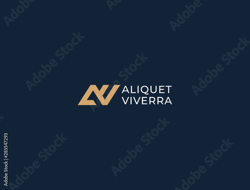 AV. Monogram of Two letters A&V. Luxury, simple, minimal and elegant AV logo design. Vector illustration template.