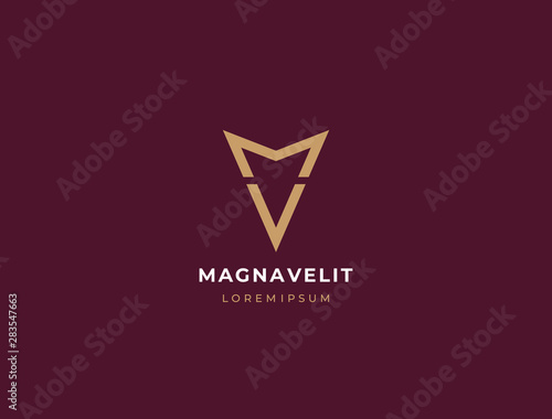 MV. Monogram of Two letters M&V. Luxury, simple, minimal and elegant MV logo design. Vector illustration template.
