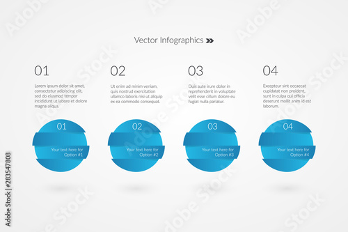 One two three four option vector infographics. 1 2 3 4 Sample symbols. Сircle icons for marketing, buiness, report, web, template, design, illustration