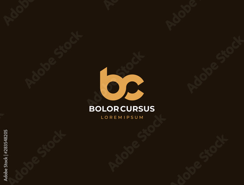 BC. Monogram of Two letters B&C. Luxury, simple, minimal and elegant BC logo design. Vector illustration template.