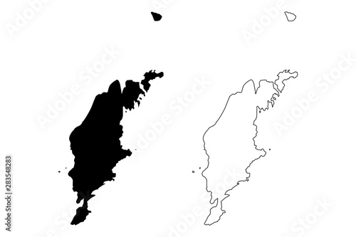 Gotland County (Counties of Sweden, Kingdom of Sweden) map vector illustration, scribble sketch Gotland island map photo
