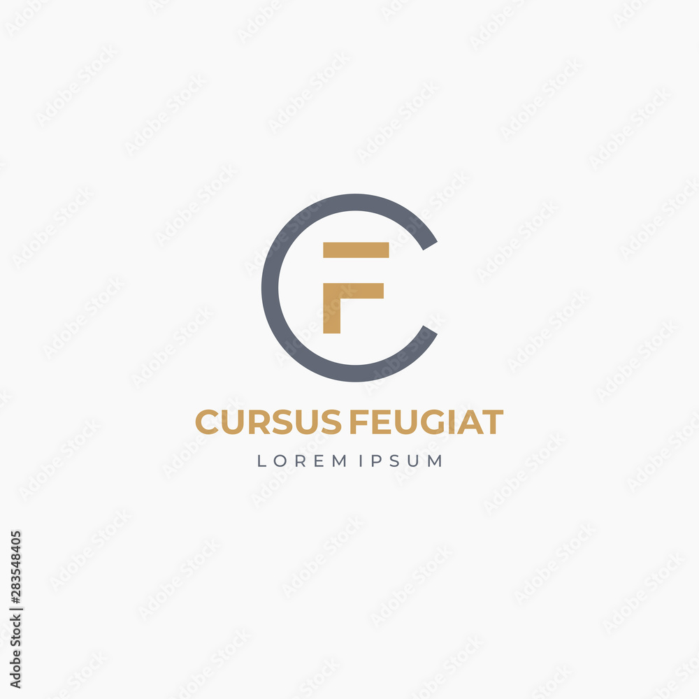 CF or FC. Monogram of Two letters C&F. Luxury, simple, minimal and elegant CF logo design. Vector illustration template. CF or FC. Monogram of Two letters C&F. Luxury, simple, minimal and elegant CF logo design. Vector illustration template.