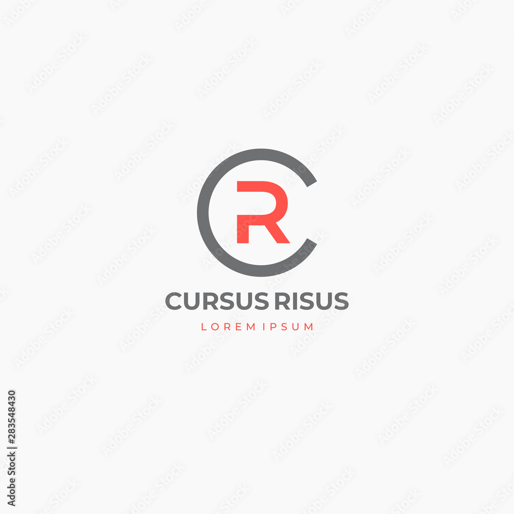 CR or RC. Monogram of Two letters C&R. Luxury, simple, minimal and elegant CR logo design. Vector illustration template.