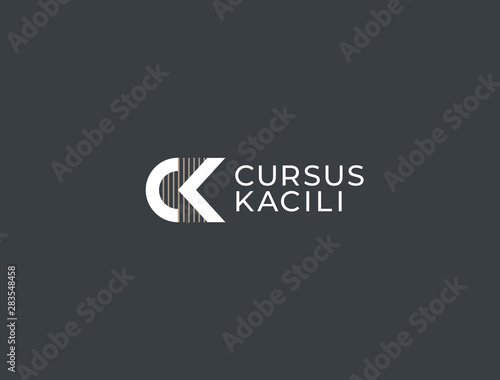 CK. Monogram of Two letters C&K. Luxury, simple, minimal and elegant CK logo design. Vector illustration template.
