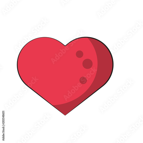 love heart romantic icon cartoon