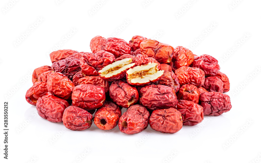 Jujube Chinese dried on white background. full depth of field Jujube Chinese dried on white background. full depth of field