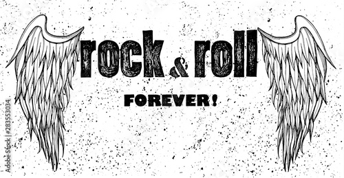 Rock and roll forever, wings drawing