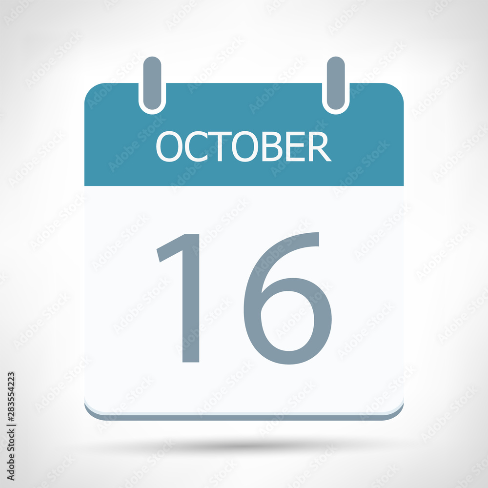 October 16 - Calendar Icon - Calendar flat design template October 16 - Calendar Icon - Calendar flat design template