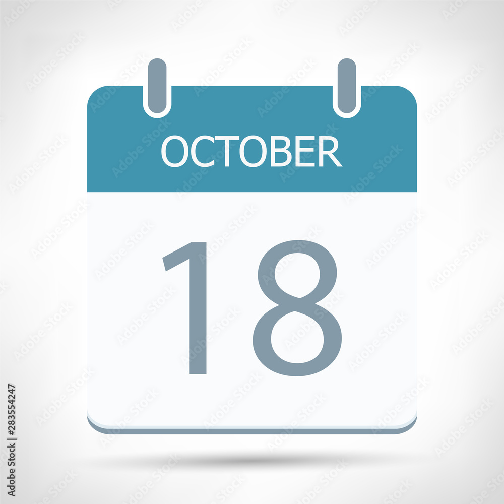 October 18 - Calendar Icon - Calendar flat design template October 18 - Calendar Icon - Calendar flat design template