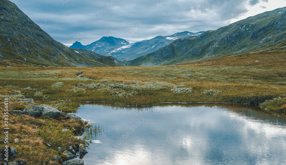 Summer scenery in Jotunheimen national park in Norway