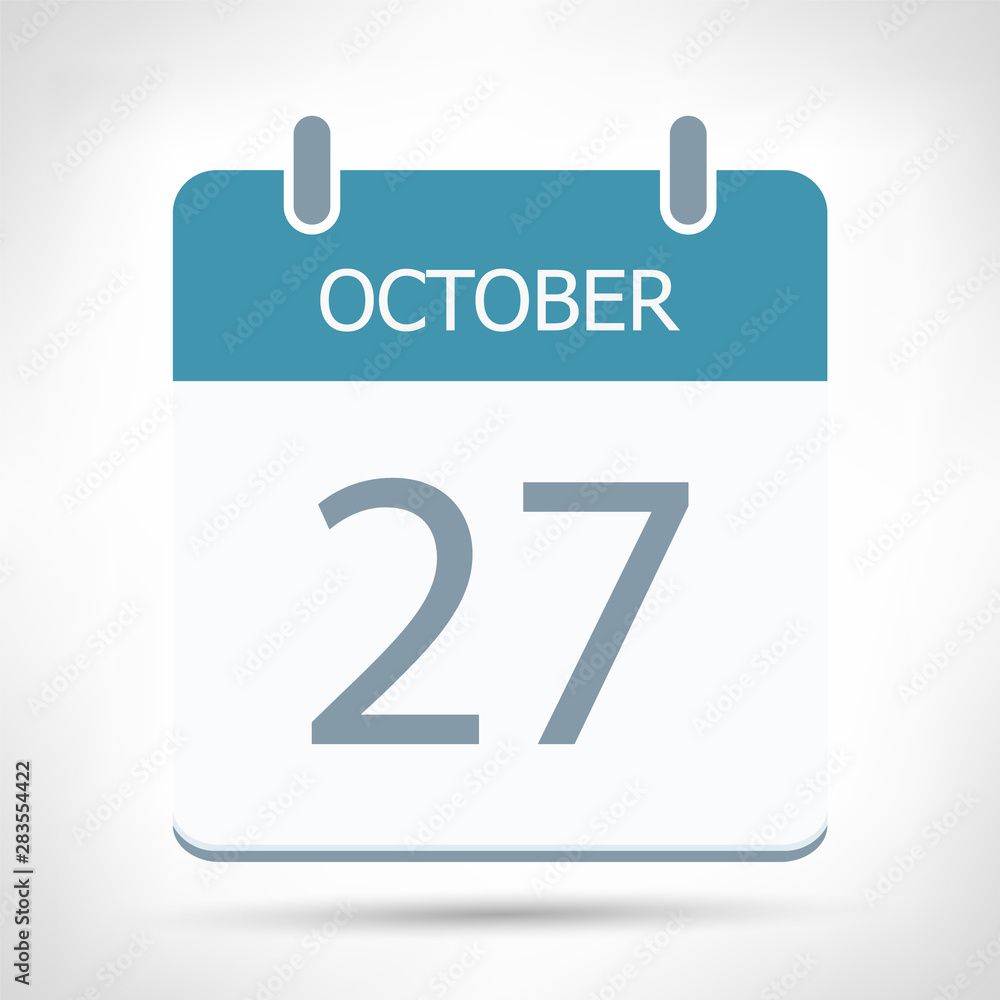 October 27 - Calendar Icon - Calendar flat design template October 27 - Calendar Icon - Calendar flat design template