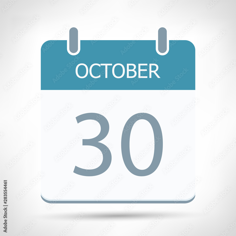 October 30 - Calendar Icon - Calendar flat design template October 30 - Calendar Icon - Calendar flat design template