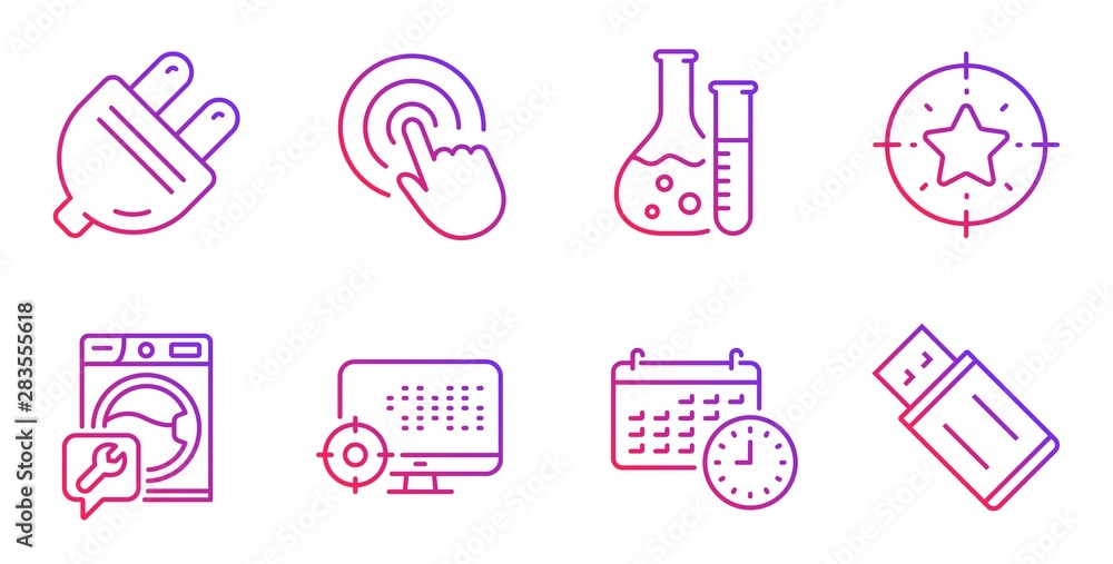 Star target, Seo and Click line icons set. Washing machine, Chemistry lab and Calendar signs. Electric plug, Usb flash symbols. Winner award, Search engine. Gradient star target icon. Vector Star target, Seo and Click line icons set. Washing machine, Chemistry lab and Calendar signs. Electric plug, Usb flash symbols. Winner award, Search engine. Gradient star target icon. Vector