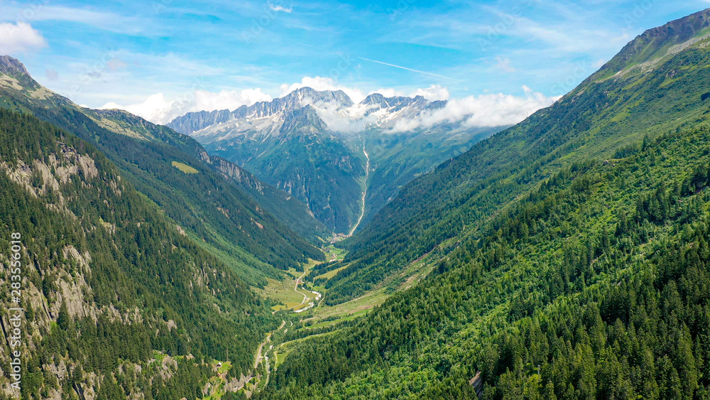 The Swiss alps from above - the beautiful nature of Switzerland