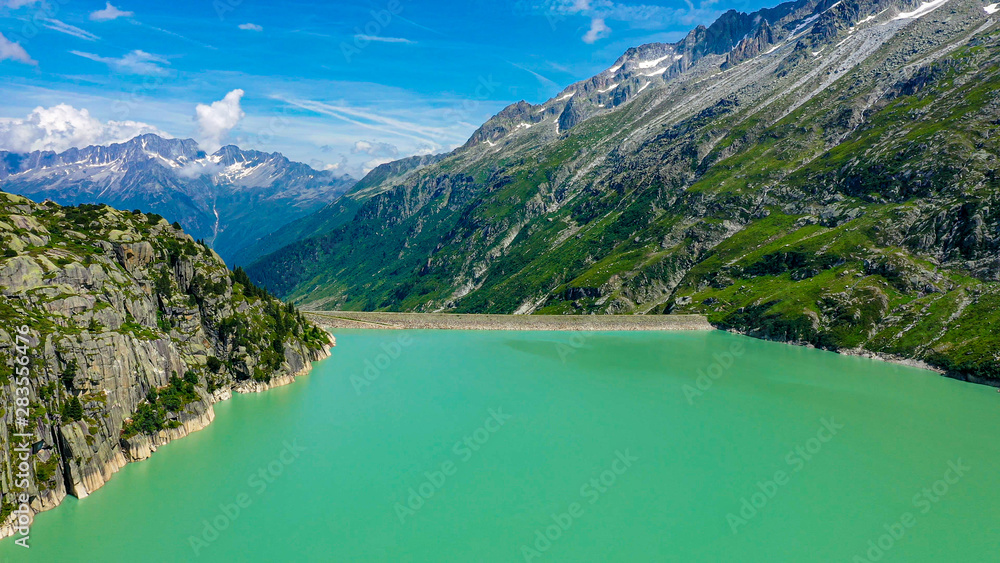 Mountain lake in the Swiss Alps - amazing scenery of Switzerland