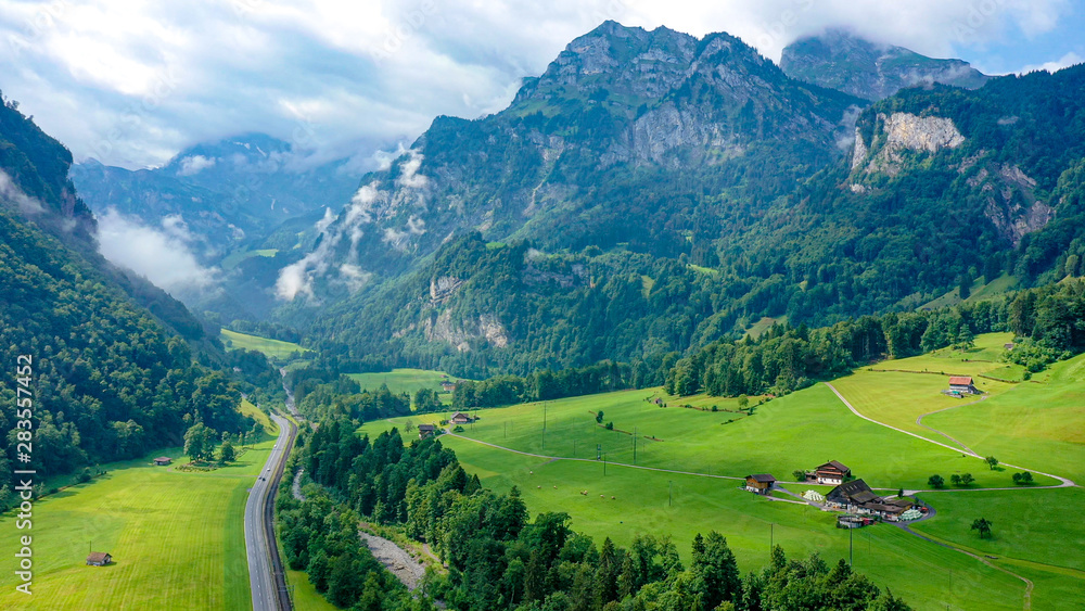 The mountains of the Swiss Alps - Switzerland from above The mountains of the Swiss Alps - Switzerland from above