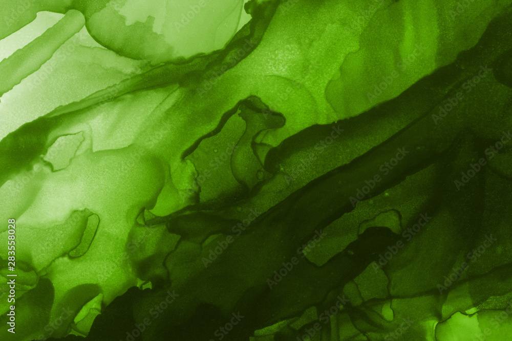 Hand painted alcohol ink background. Abstract delicate green texture. Contemporary wallpaper. Hand painted alcohol ink background. Abstract delicate green texture. Contemporary wallpaper.