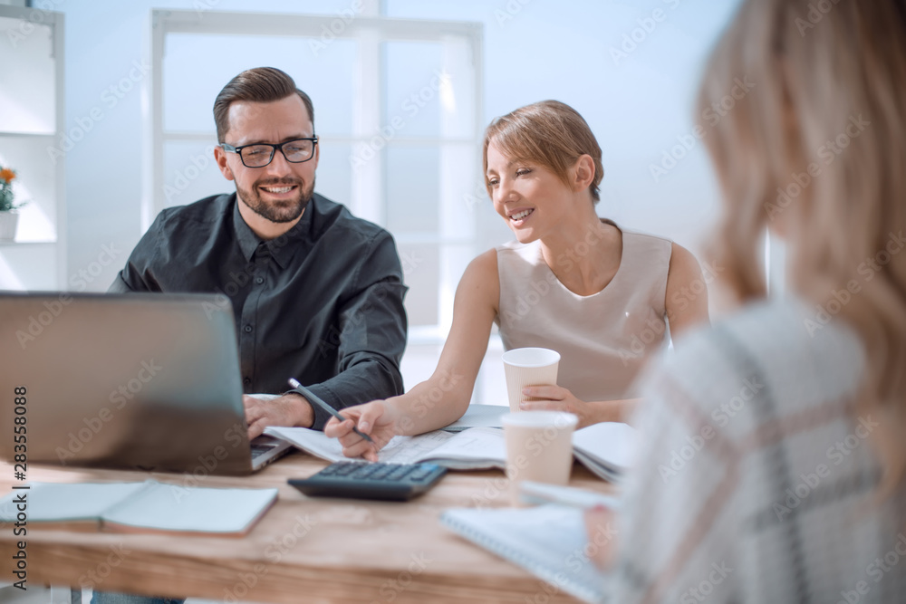 employees discussing ideas for a new project. employees discussing ideas for a new project.