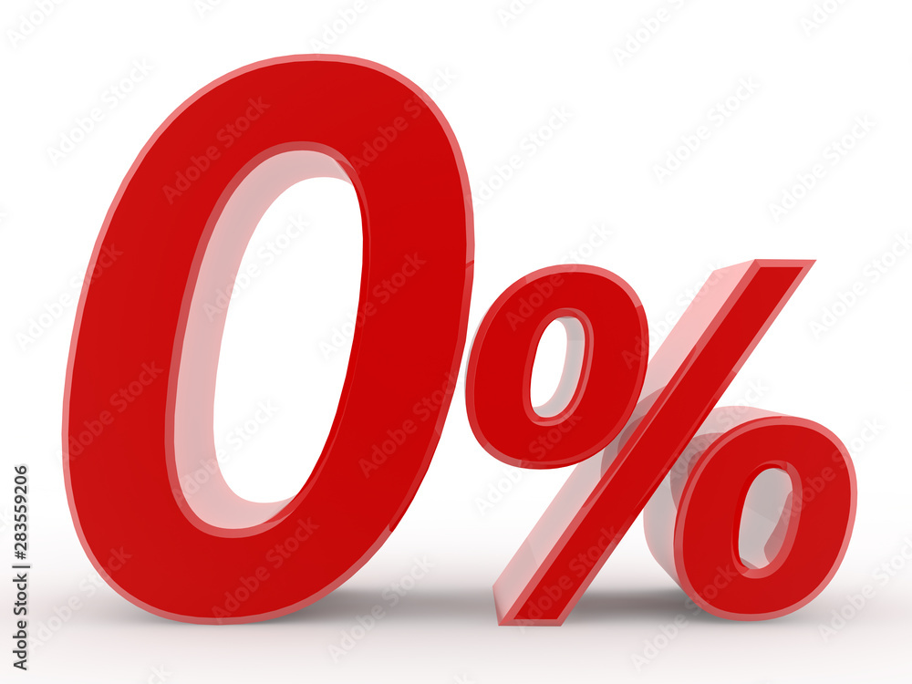 0 percent on white background illustration 3D rendering 0 percent on white background illustration 3D rendering