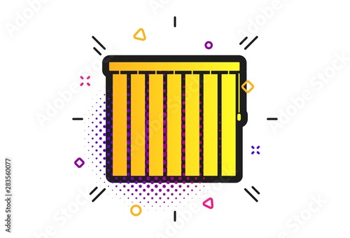 Louvers vertical sign icon. Halftone dots pattern. Window blinds or jalousie symbol. Classic flat louvers icon. Vector
