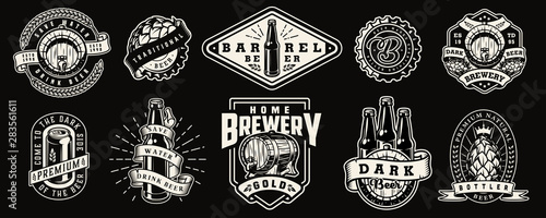 Vintage monochrome brewery prints