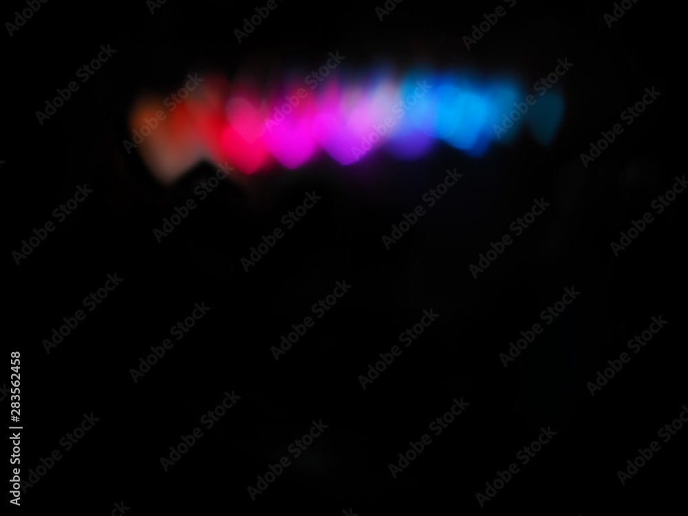 The colorful heart-shape lights glow in the dark. The colorful heart-shape lights glow in the dark.