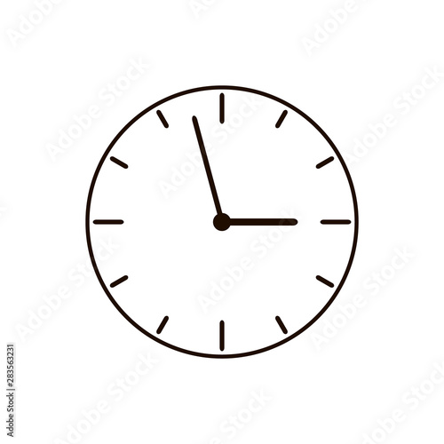 Clock vector icon. Vector illustration