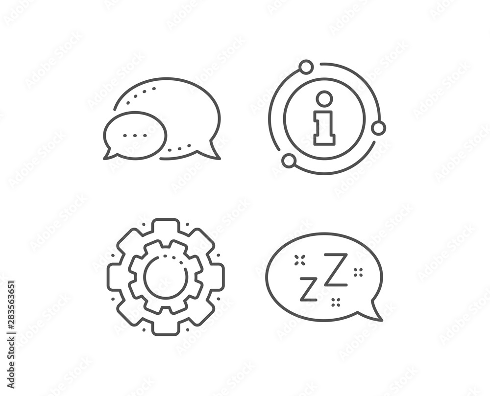 Sleep line icon. Chat bubble, info sign elements. Zzz speech bubble sign. Chat message symbol. Linear sleep outline icon. Information bubble. Vector Sleep line icon. Chat bubble, info sign elements. Zzz speech bubble sign. Chat message symbol. Linear sleep outline icon. Information bubble. Vector