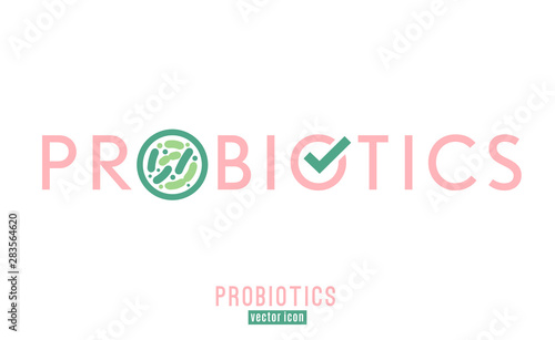 Lactobacillus Probiotics Typographic Icon