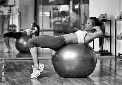 Woman doing abs crunches