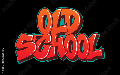 Graffiti style lettering text design
