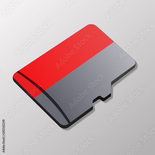 Micro SD memory card. Vector