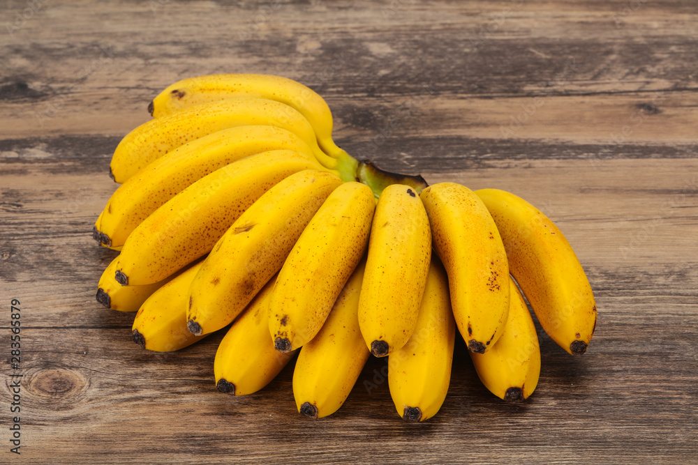 Ripe sweet Mini banana heap Ripe sweet Mini banana heap