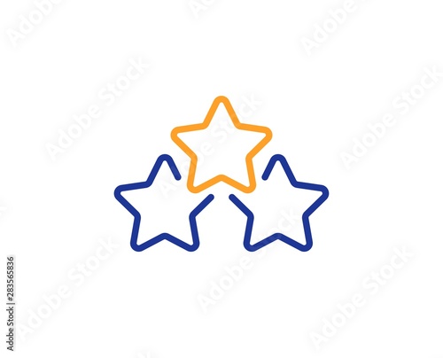 Star rating sign. Ranking stars line icon. Best rank symbol. Colorful outline concept. Blue and orange thin line ranking stars icon. Vector