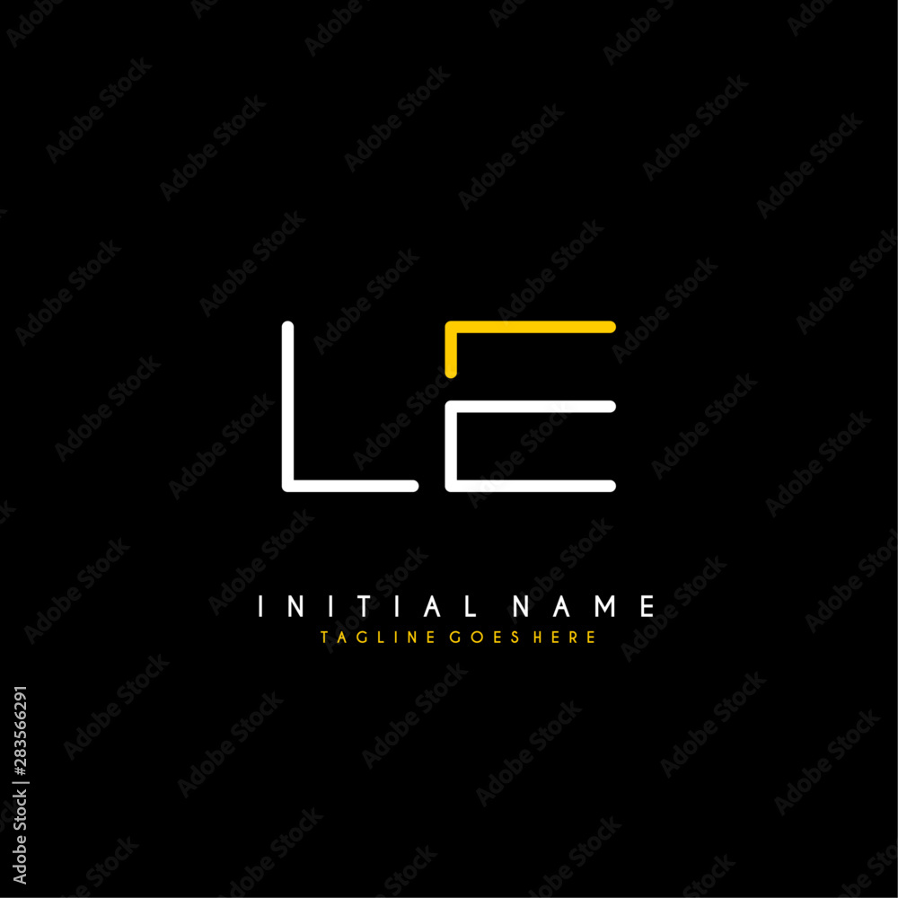 Initial L E LE minimalist modern logo identity vector - obrazy, fototapety, plakaty 