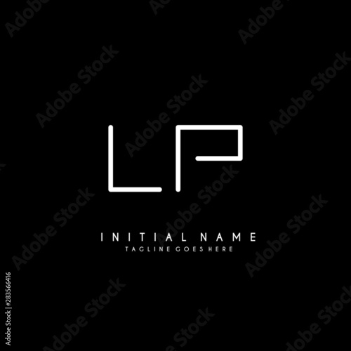 Initial L P LP minimalist modern logo identity vector