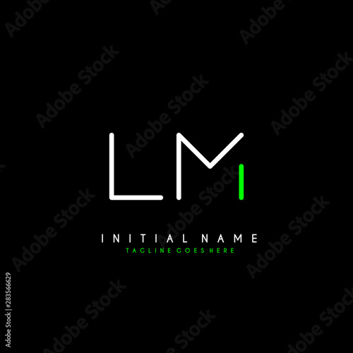 Initial L M LM minimalist modern logo identity vector