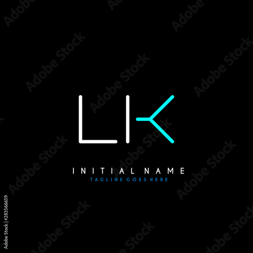 Initial L K LK minimalist modern logo identity vector