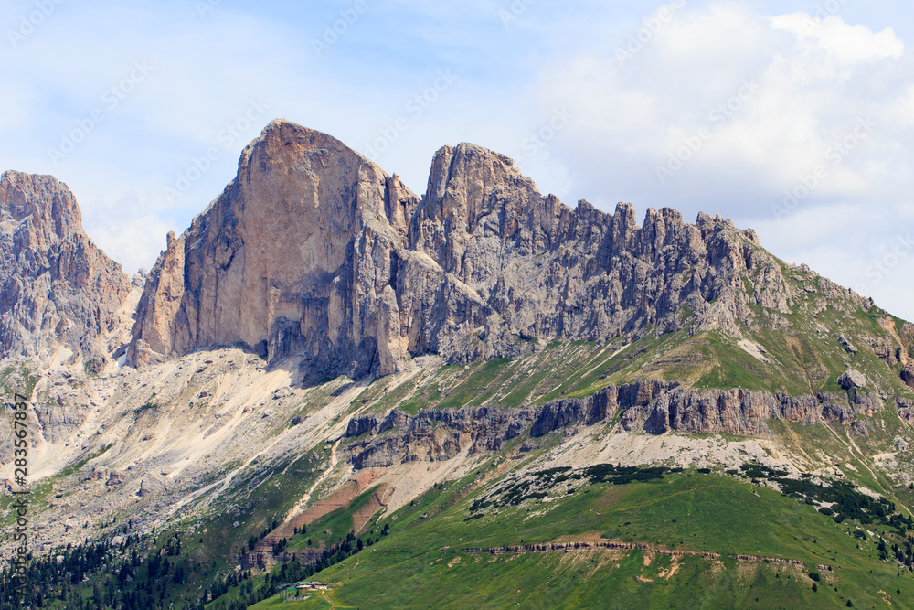 Latemar mountain in the Dolomites, Italy