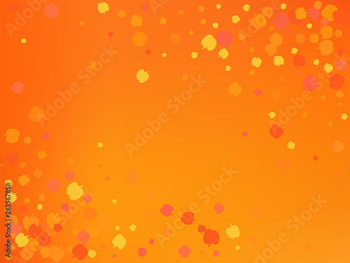 Orange autumn background with elements for greeting card  festive  invitation. Vector.