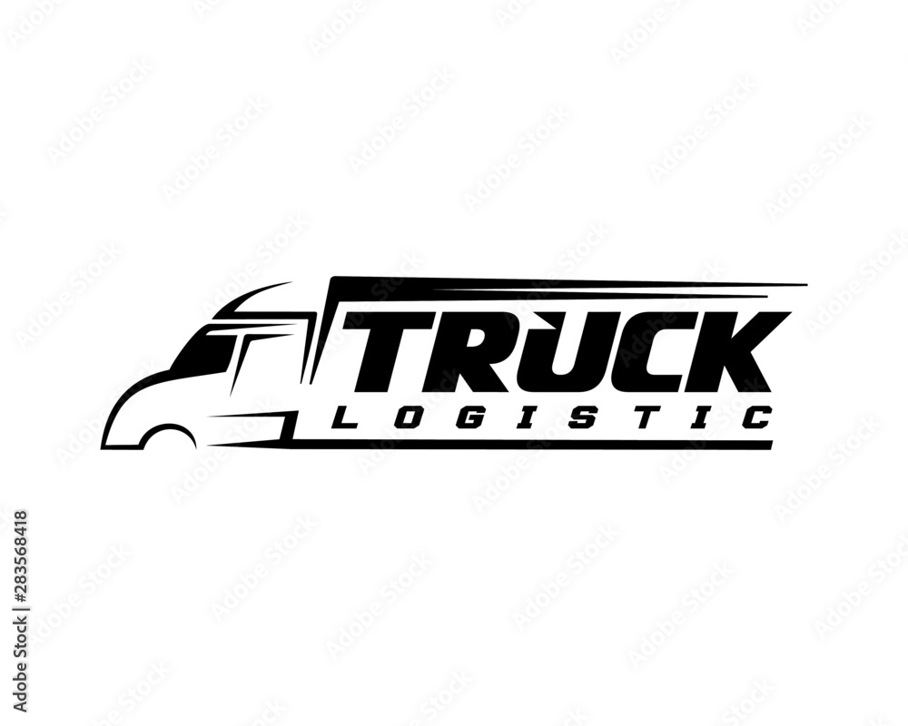 Truck logo template silhouette style vector Truck logo template silhouette style vector